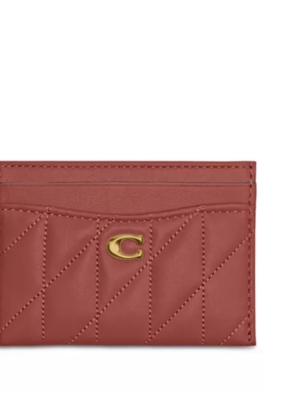 Coach Quilted Leather Card Holder in Rosewood with Gold Hardware
Brand new with